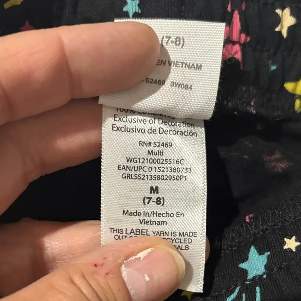Wonder kids 7/8 Unicorn periwinkle blue and Star Print Shorts blk NWT and nwot